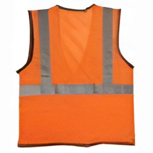 Class II Vest Orange, 2” Silver, Zipper Front, F/Mesh, B/Mesh