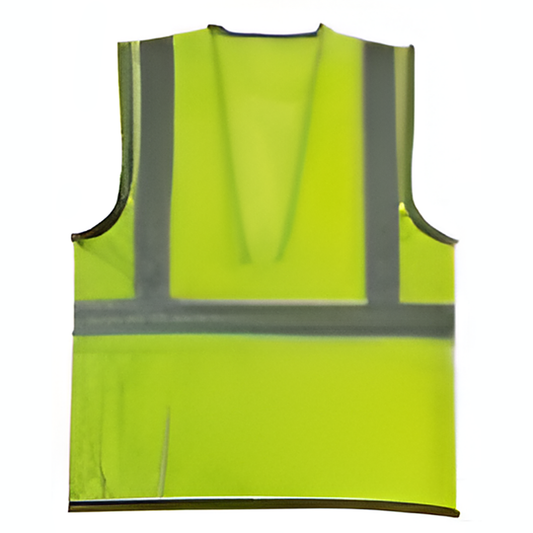 Class II Vest Green, 2” Silver, Zipper Front, F/Mesh, B/Mesh