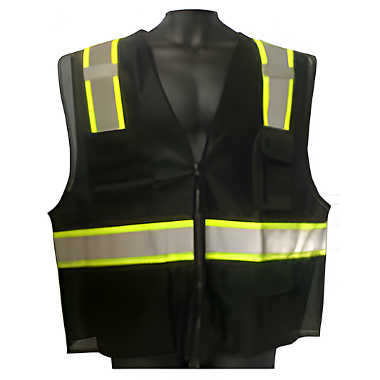 Mesh Vest 2” Silver Reflector on 3” Lime Green, Multiple Pockets