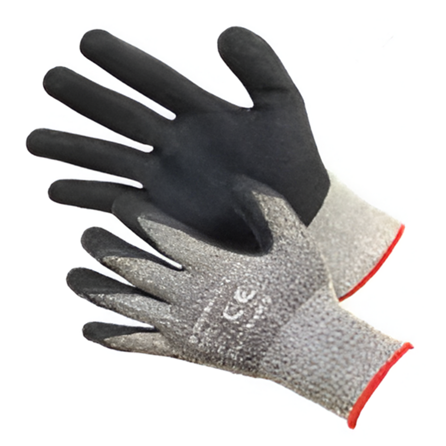 13 Gauge Cotton & Spandex Shell With Black Wrinkle Latex Coated on Palm, One Pair Tagged